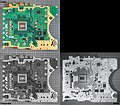 Color, Greyscale, and SWIR shots of the PlayStation 5 motherboard processor side.