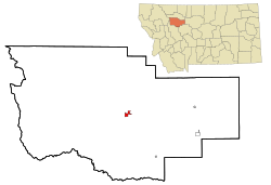 Location of Choteau, Montana