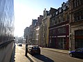 King's College London buildings along Surrey Street, with disused Aldwych station