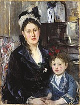 Berthe Morisot, Portrait of Mme Boursier and Her Daughter, c. 1873, Brooklyn Museum