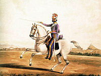 Ritratto di un sowar montato della sesta cavalleria leggera di Madras, circa 1845.