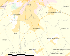 Poziția localității Beaurains