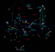 Mapa de las paredes más próximas, huecos y supercúmulos.