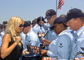 Image 50Playmate of the Year and People for the Ethical Treatment of Animals spokesperson Pamela Anderson, signing DVDs at the USS Halsey