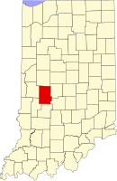 Map of Indiana highlighting Putnam County