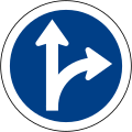 Go straight or turn right