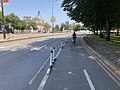 Looking down the route adjacent to Boulevard de Nantes.