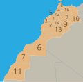 Regions of Morocco including Western Sahara