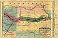 Image 28The Kansas Pacific main line shown on an 1869 map (from History of Kansas)