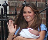 With newborn Prince George (26 July 2013)