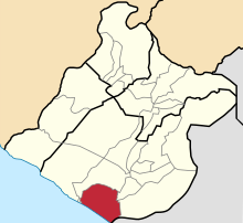 Location of the La Yarada-Los Palos District in the Tacna province