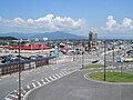 秋田駅東口から見た太平山 View of Mt.Taihei from Akita station.