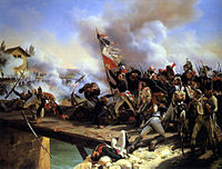 Napoleone Bonaparte che attraversa il ponte di Arcola nel 1796, dipinto da Orazio Vernet (1826).