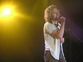 Eddie Vedder on stage with Pearl Jam in Berlin, Germany on September 23, 2006.