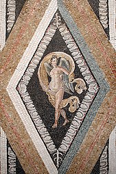 Roman egg-and-dart on a mosaic with Nike, unknown date, mosaic, National Roman Museum of Palazzo Massimo