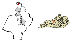 Location of West Point in Hardin County, Kentucky.