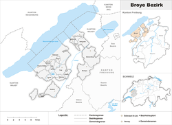 Ligging van het district in kanton Fribourg