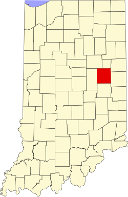 Karte von Delaware County innerhalb von Indiana