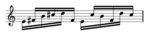 Motif musical principal de douze notes de Piano Phase (1967) de Steve Reich.