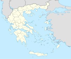 Mapa konturowa Grecji, w centrum znajduje się punkt z opisem „Ambasada Rzeczypospolitej Polskiej w Republice Greckiej z siedzibą w Atenach”