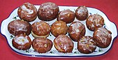 Home-made glazed pączki