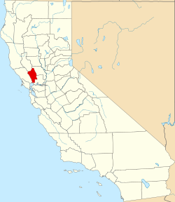 Karte von Napa County innerhalb von Kalifornien