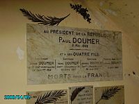 Plaque remembering the four sons of the French president at the Ferme de Navarin