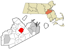 Location in Norfolk County in Massachusetts