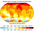 Image 4Surface air temperature change over the past 50 years. (from Developing country)