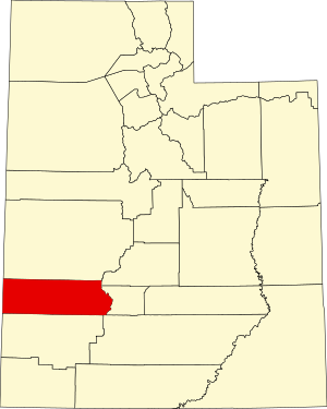 Map of Utah highlighting Beaver County