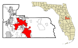 Location of Orlando in Orange County and the state of Florida