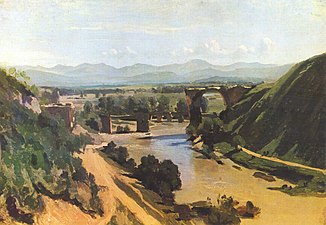 Le Pont de Narni (pont d’Auguste sur la Néra) (1826). Huile sur papier, 34 × 48 cm, Paris, musée du Louvre.