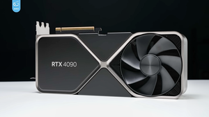 Leicht schiefe Frontalansicht der GeForce RTX 4090 von NVIDIA