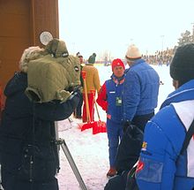 Un cameraman et des journalistes d'ABC.