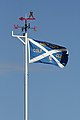 A defaced Saltire belonging to the Bass Rock golf club, North Berwick.