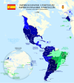 Spanish and Portuguese empires in 1790, showing lands over which they asserted sovereignty, but did not necessarily control