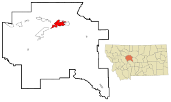 Location within Cascade County and Montana