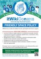 La friendly space policy di itWikiCon 2018