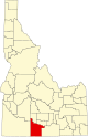 Map of Idaho highlighting Twin Falls County