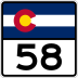 State Highway 58 marker