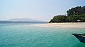 White sand beach in the island