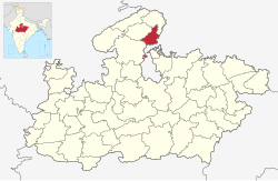Location of Datia district in Madhya Pradesh