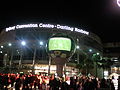 One of the screens set up at Darling Harbour during the Germany V Australia game, located in front of the Sydney Convention and Exhibition Centre, 2010.