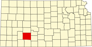 Map of Kansas highlighting Ford County