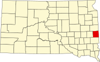 Locatie van Moody County in South Dakota