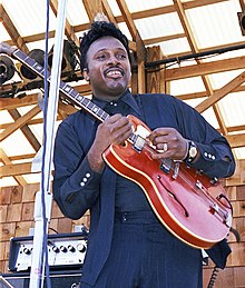 Otis Rush performs at the 1970 Ann Arbor Blues Festival, Ann Arbor, Michigan. Photo by Jeff Titon.