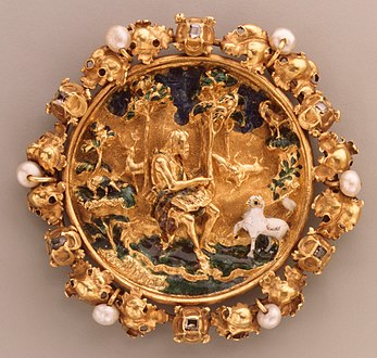 San Gioàn Batìsta, öo, smàlti, diamànti e pèrle, 1460-1480 (MET)