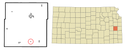 Location within Anderson County and Kansas