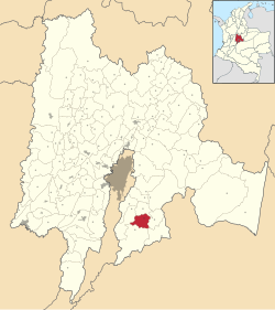 Location of the municipality and town inside Cundinamarca Department of Colombia