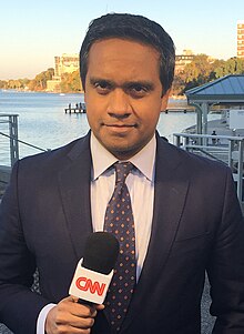 Raju reporting at the Memorial Union Terrace in Madison, Wisconsin